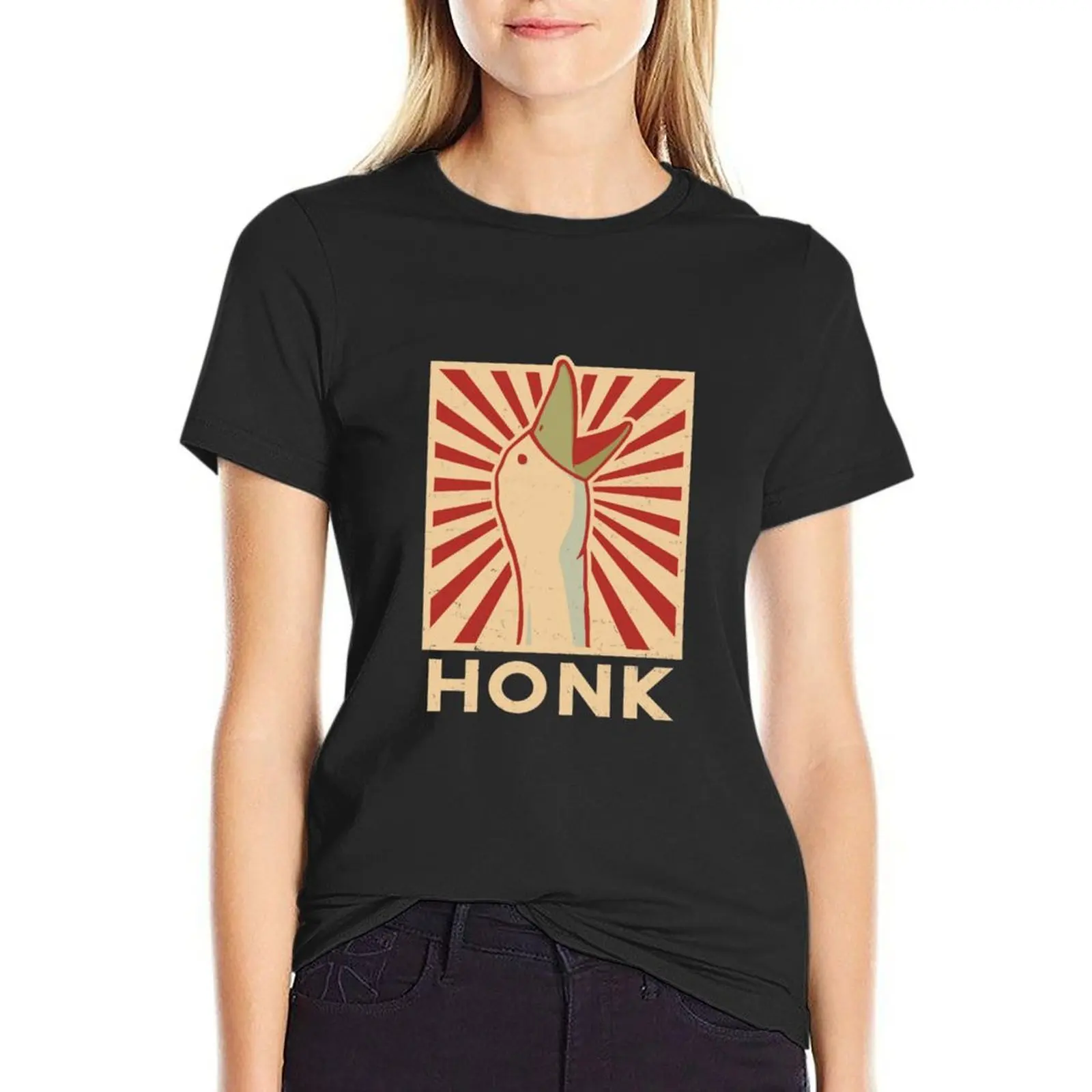 HONK T-Shirt tees Blouse vintage clothes plain t shirts for Women