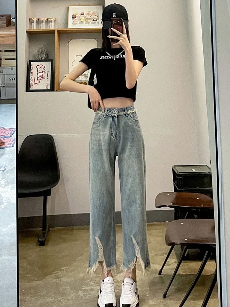 Jeans Women Tassel Special Designed Casual Basics Vintage New Classics Delicate Personality Ladies Spring Korean Style Cool Ins