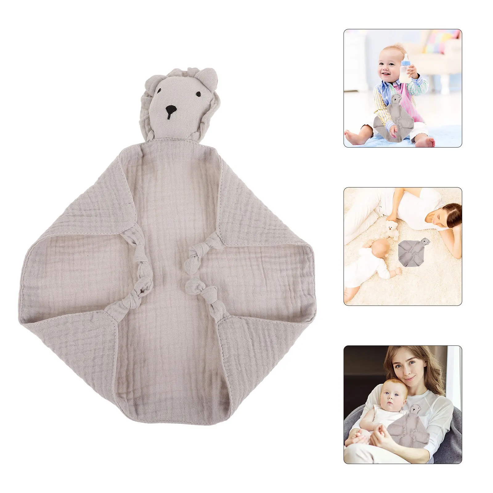 Crinkle Fabric Baby Comforter Fox Design Soft Security Blanket Soothing Sleep Aid for Teething Infants and Toddler Napping