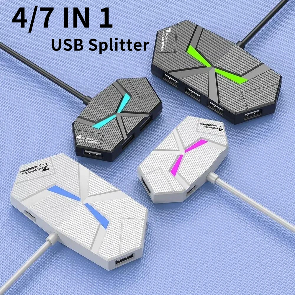 

Восьми в одном концентратор C-типа 2.0 TF/SD 5-портовый мульти-разветвительный OTG концентратор USB 3.0 из алюминиевого сплава подходит для ПК, компьютера, конвертера