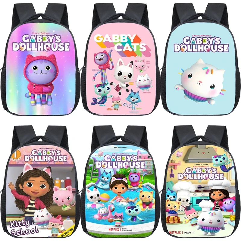 Gabby's Dollhouse Mochila infantil, mini mochila para meninas e meninos, mochila para jardim de infância, sacola para presentes