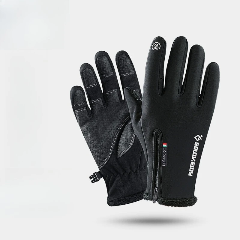

Outdoor waterproof gloves winter touch screen men and women windproof and warm cycling zipper sports velvet mountaineering