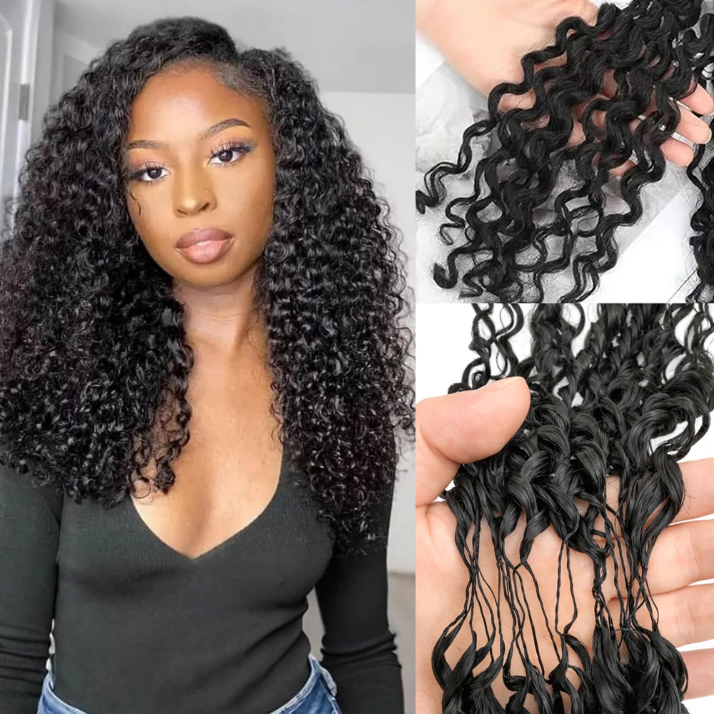 

Волнистые косички бохо с глубокими кудрями и мягкими завитками, имитирующие натуральные волосы, для плетения косичек в стиле бохо для чернокожих женщин.