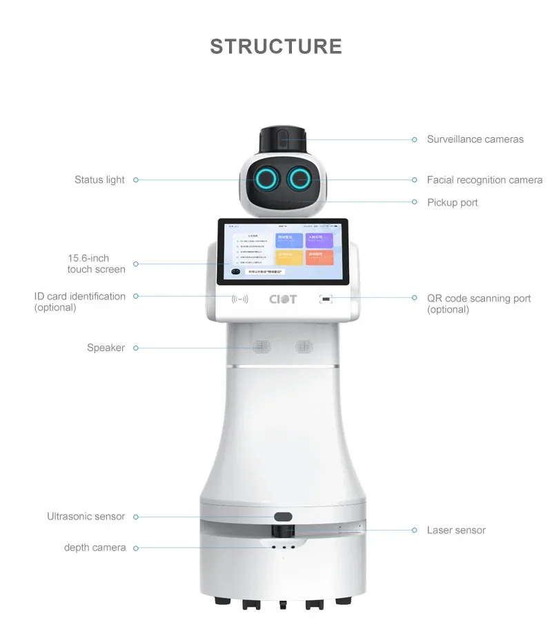 CIOT Humanoide Voice Consultation Artificial Intelligence Security Patrol Robot automatic navigation