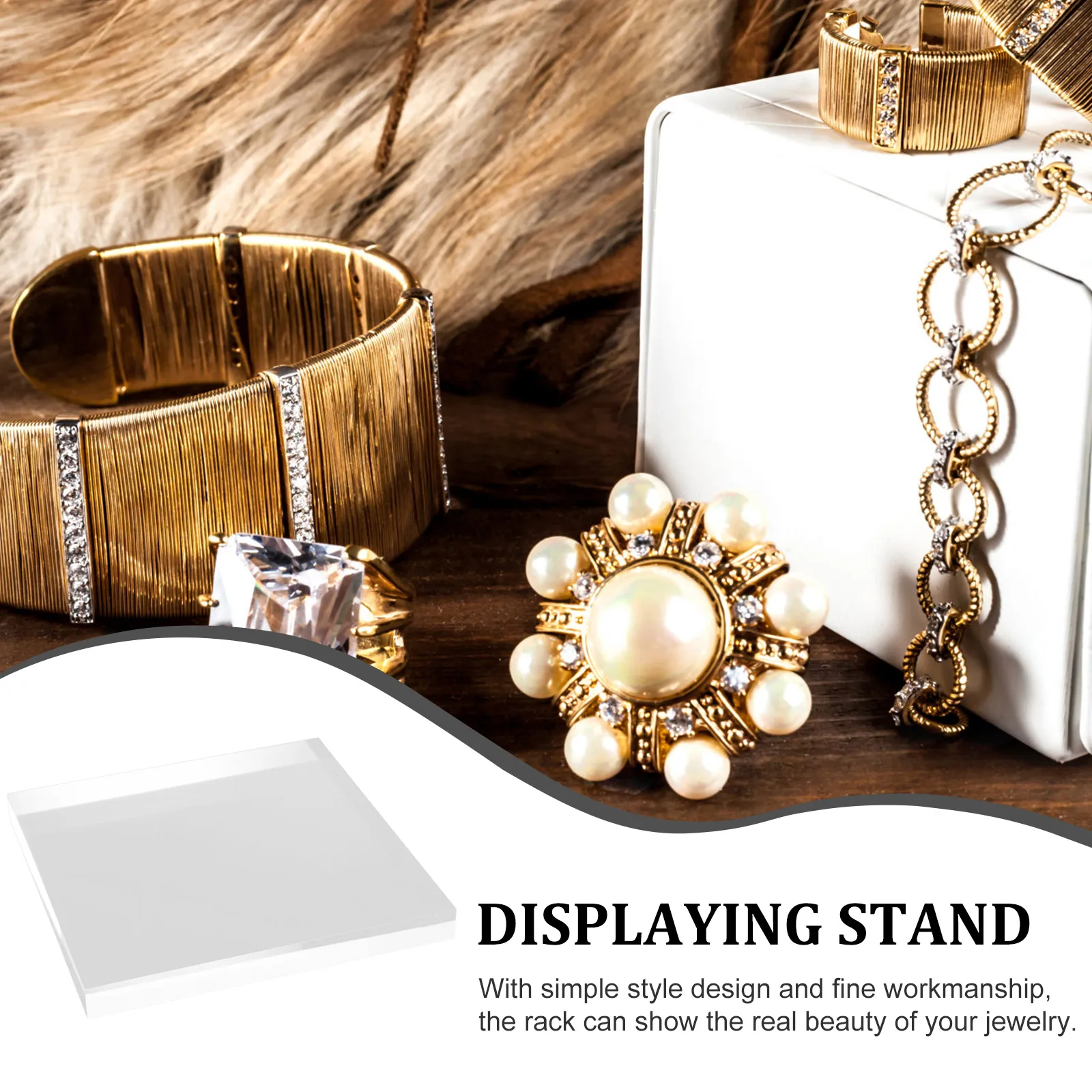 

Acrylic Display Clear Ring Display Stand Square Storage Jewelry Rack Craft Model Organizer Statue Base Cosmetics Holder