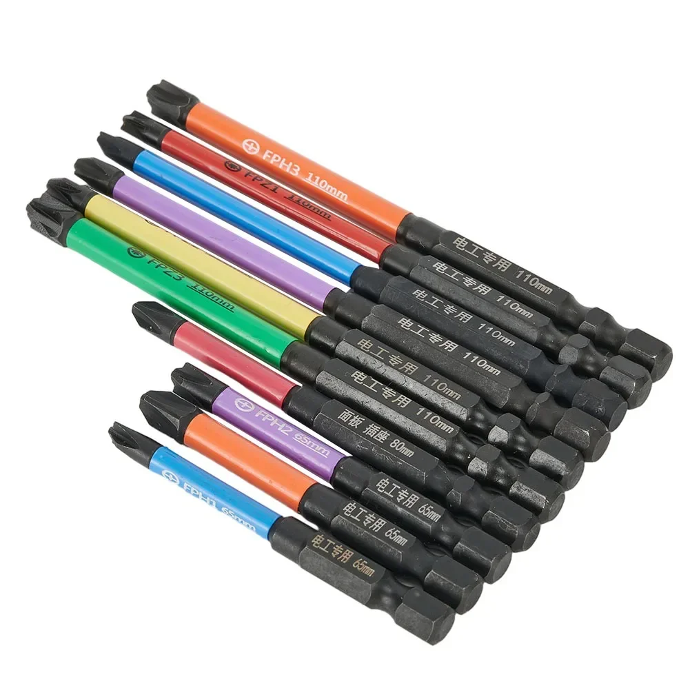 Cross Screwdriver PZ Screwdriver Bit 65mm 110mm Work More Easily Color Differentiation FPH1 FPH2 FPH3 For Electrician