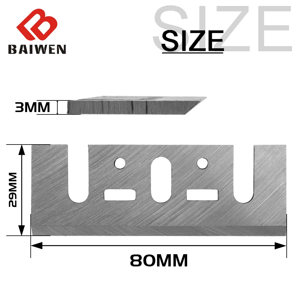 마키타 히타치 데월트 1900B 용 교체용 전기 대패 나이프, 80mm 목재 핸드 대패 블레이드, 2 개