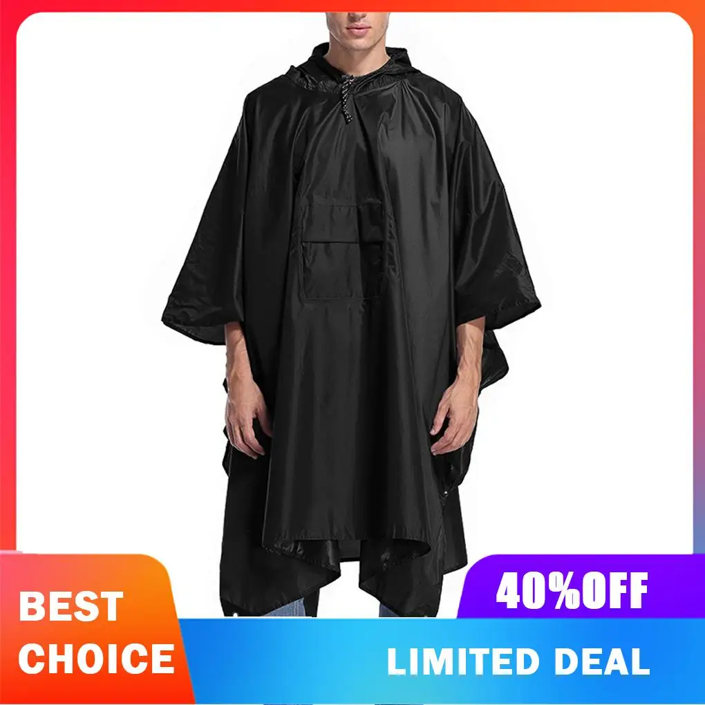 Rain Poncho Hooded with Pocket Waterproof Raincoat 3 1 Jacket Accessories for Women Men Hiking Camping Outdoor