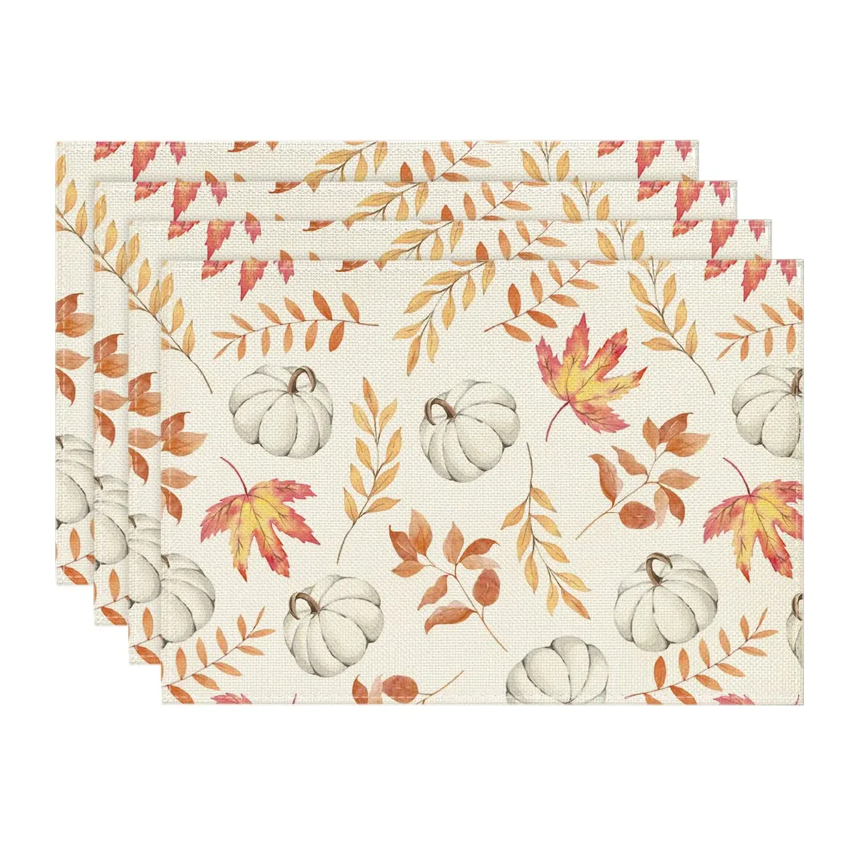 

Pumpkin Fall Placemats, Orange, Maple Leaf, Autumn Table Mats for Party, Kitchen and Dining Decoration, 12x18 Inch, 12x18 Inch