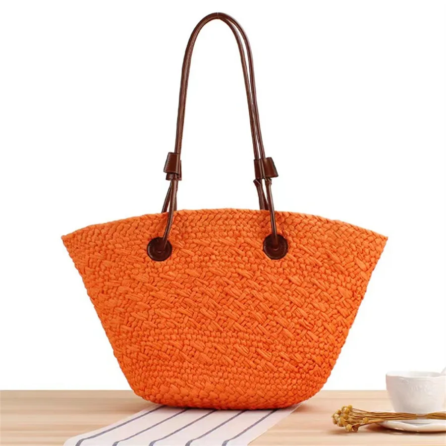 

Luxury Brand Women's Shoulder Bag Tote Shopping Large Capacity Handbags For Women Y2k High-quality Underarm Straw Hand Knitting