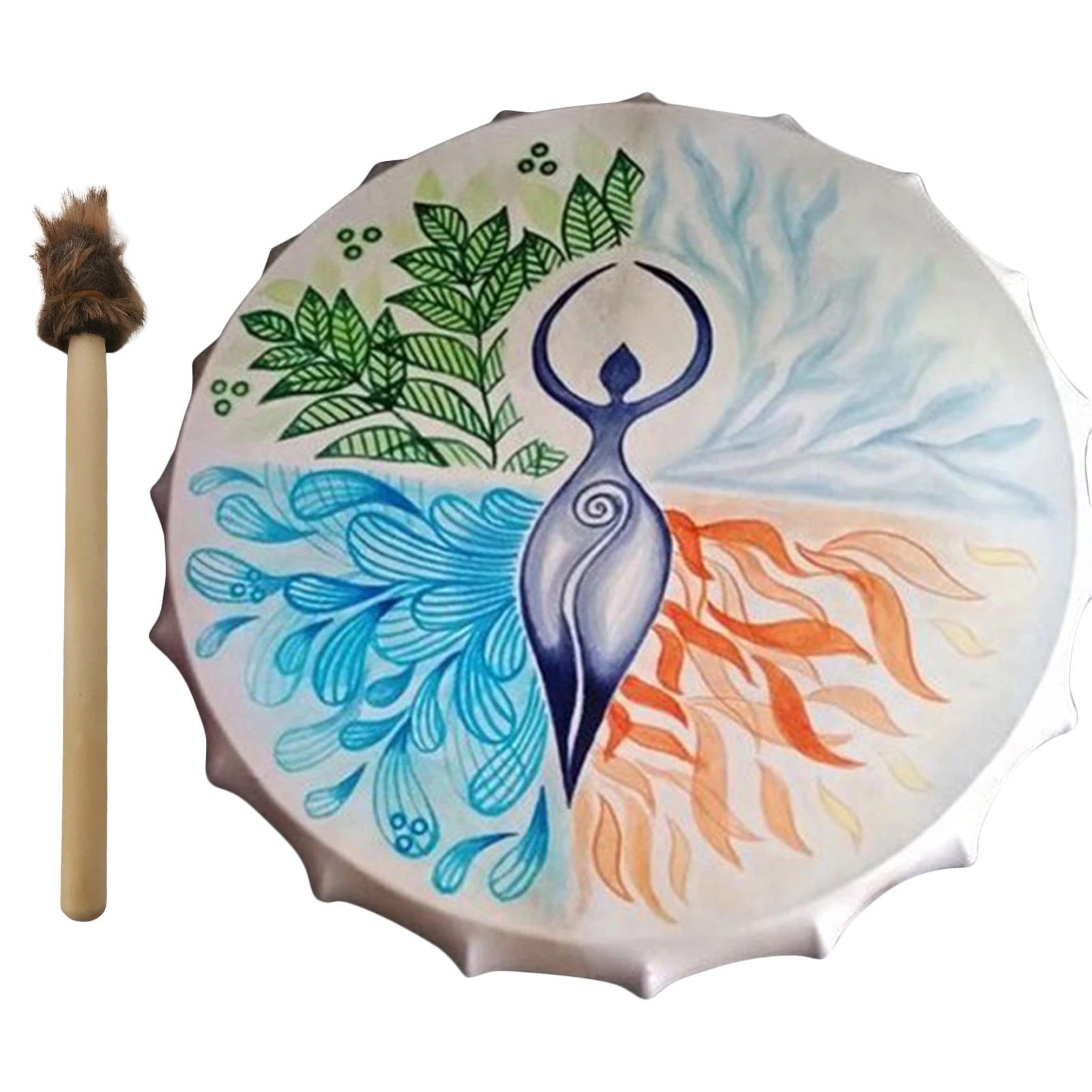 Shaman Drum Tree Of Life Decoration Design Handmade Shamanic Drum Symbol Of The Siberian Drum Spirit Music With Drumstick