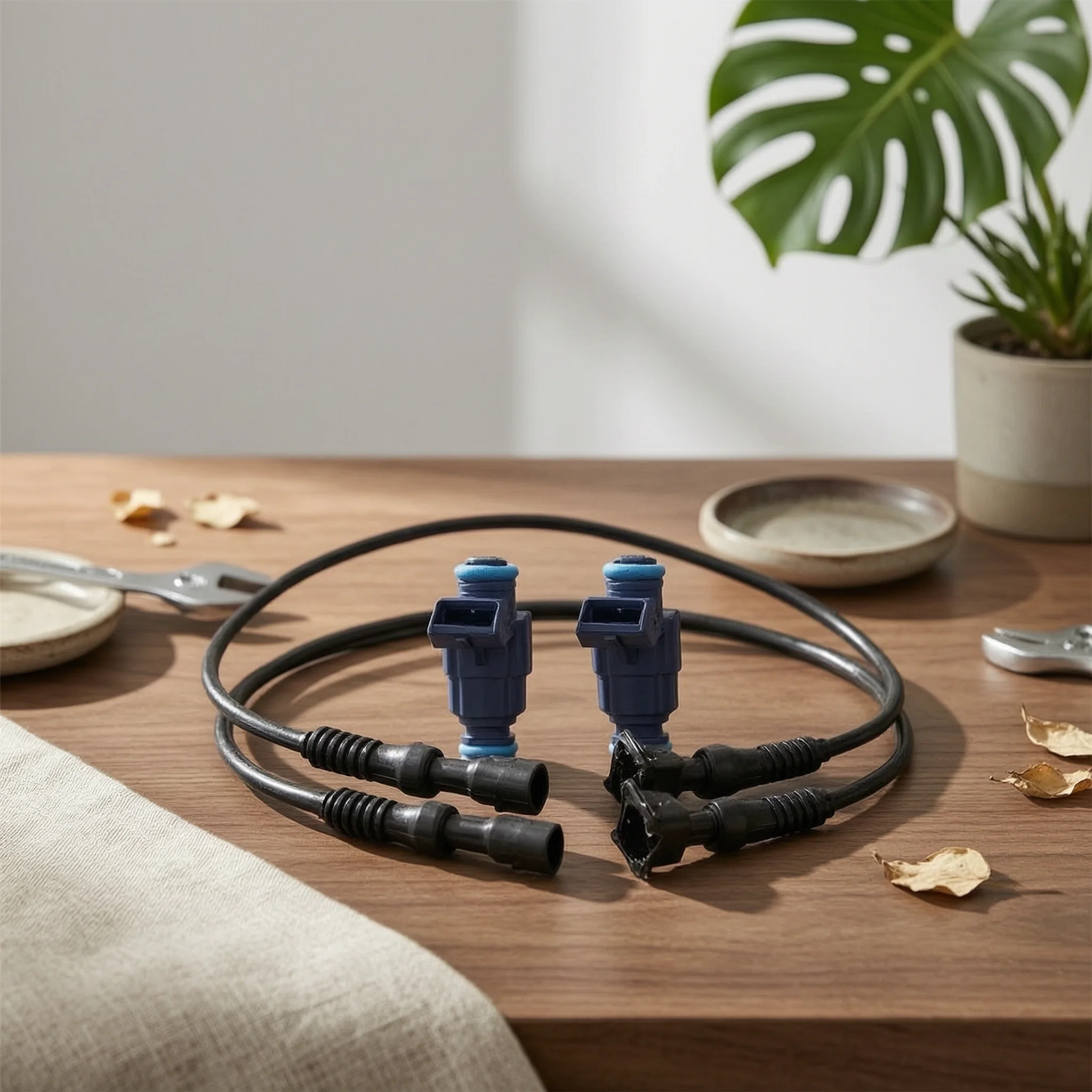 Fuel Injector Wiring Harness Plug-and-Play Fuel Injector Connector Pigtail Replacement Harness with Terminals Flexible
