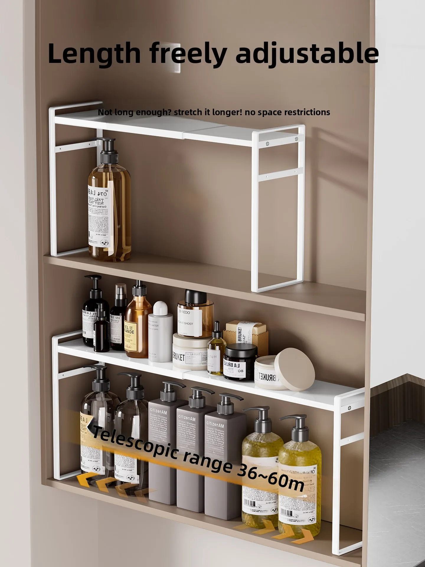 

Органайзер для зеркального шкафчика Batoom: многоуровневый разделитель из углеродистой стали для хранения косметики