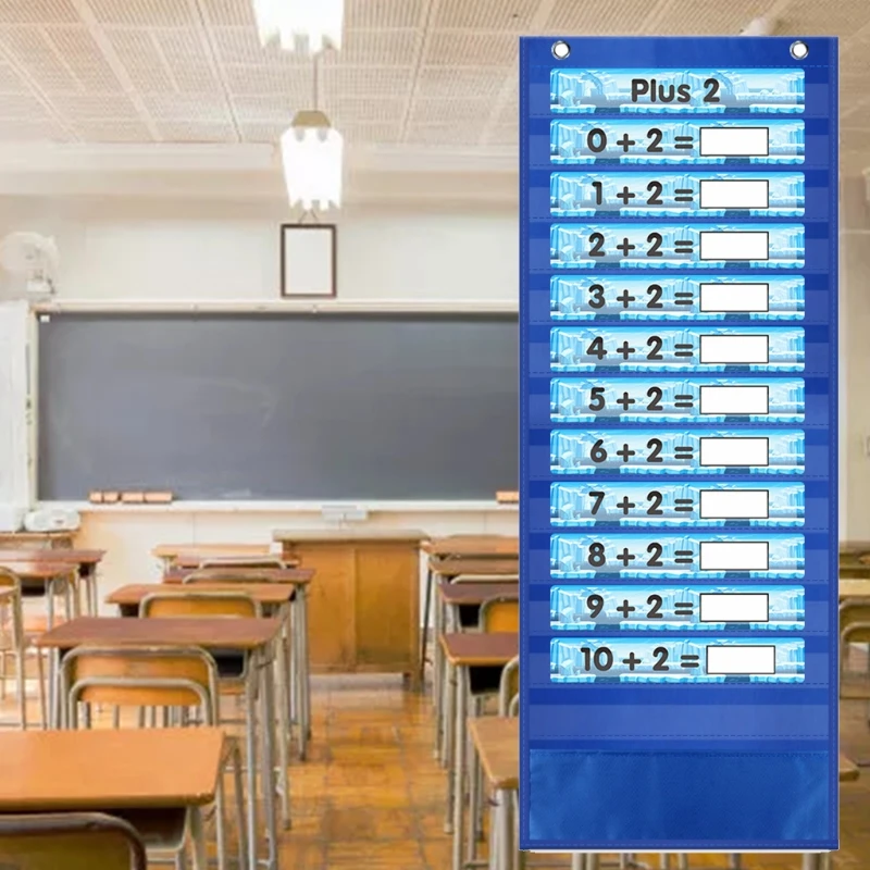 Organizador de archivos de pared colgante, tabla de bolsillo de almacenamiento de alta resistencia, 13 bolsillos transparentes, 1 bolsillo para herramientas, 50 piezas, tarjetas borrables reutilizables