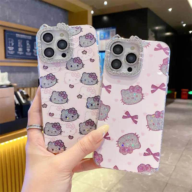 

Kawaii Hello Kitty Sanrio Student Cute iPhone Shell Cartoon Mobile Phone Case Mobile Phone Decoration Birthday Gift for Girls