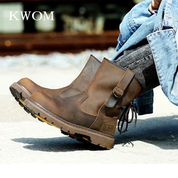 KOWM hiking shoes women waterproof outdoor Boots hunting shoes Tactical shoes Desert men Ankle sneakers Leather high top Boots