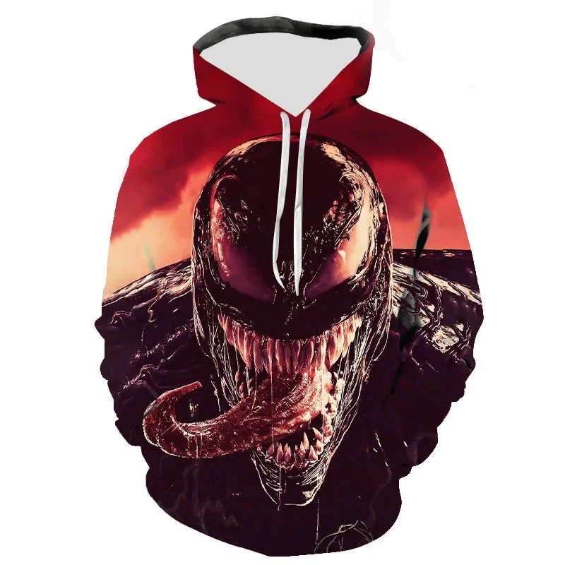 Autumn Venom Hoodie 3D Printed Pullover Fashion Fashion Sweater Casual Comfort Street Hip Hop Sports Parent-Child Wear