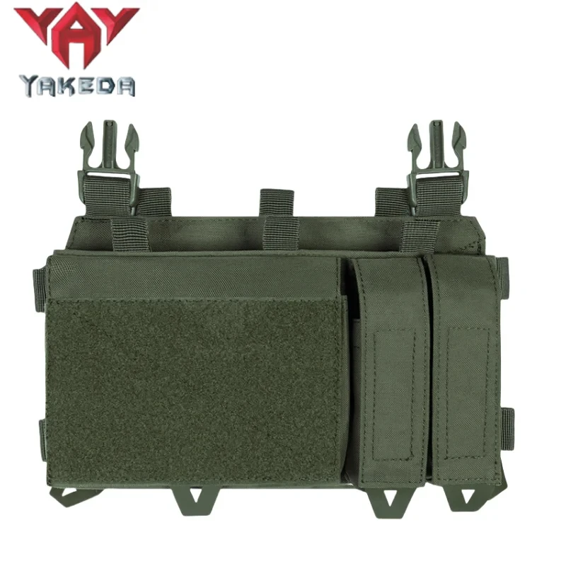 

YAKEDA Triple Magazine Pouch with Quick Release Mag Pouch Insert, UTX Buckles Combined Chest Mini Rig Pouch