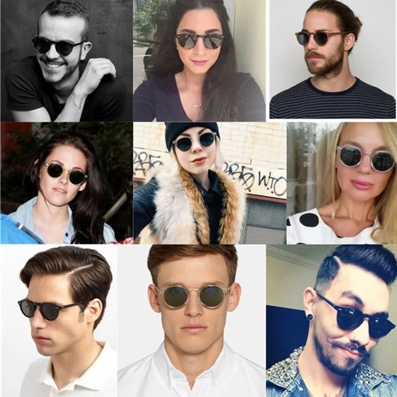 Oliver Gregory Peck Sunglasses Women Acetate Retro Round Polarized Vintage Driving Glasses Shades for Women Designer Sunglasses