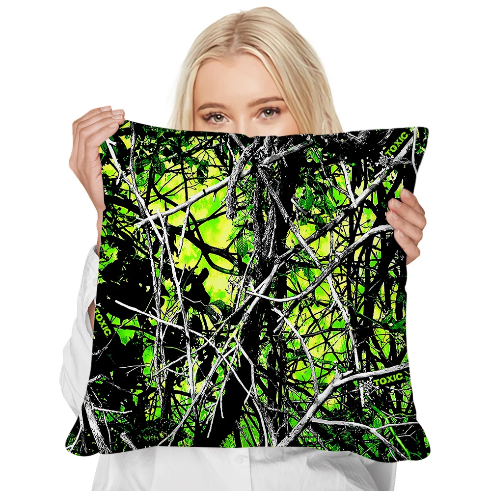 CLOOCL Pillowcase Sofa Office Invisible Zipper Cushion Pillow Cover Bedding Popular Hunting Forest Print Square Pillow Case