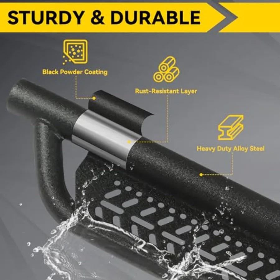 لوحات الجري الخطوات الجانبية المتوافقة مع 20092018 Dodge Ram 1500 Crew Cab بما في ذلك 20192024 Classic 20102025 Ram 2500 3500 An #3