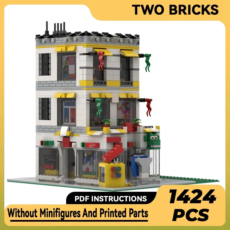 스트리트 뷰 모델 Moc 빌딩 브릭 빌딩 블록, 상점 코너 기술, 모듈식 블록 선물, 크리스마스 장난감, DIY 세트 조립