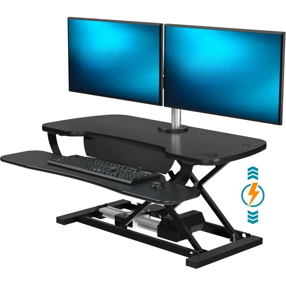 

36” x 24” Electric Sit-to-Stand Desk Converter w/ Spacious Keyboard Tray for Home or Office - Unlimited Height Settings