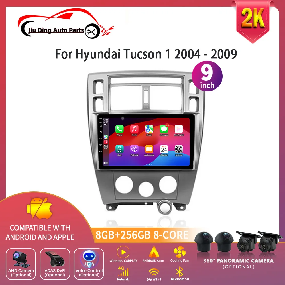 

For Hyundai Tucson 1 2004-2009 Android 14 Car Multimedia Radio Video Player GPS Navigation Touch Screen Stereo WIFI 4G Carplay