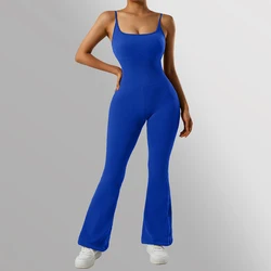 Solid Sleeveless  Jumpsuit Women Elastic Hight Outfit Fashion Fitness Sportwear Slim Rompers Fashion Streetwear Women 2024