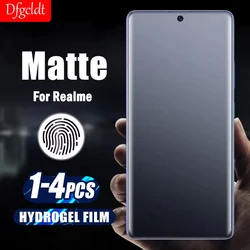 1-4Piece Silicone Matte Hydrogel Film for Realme 14 13 12 11 10 Pro Plus Curved Screen Protector for Realme P2 P1 Pro Not Glass