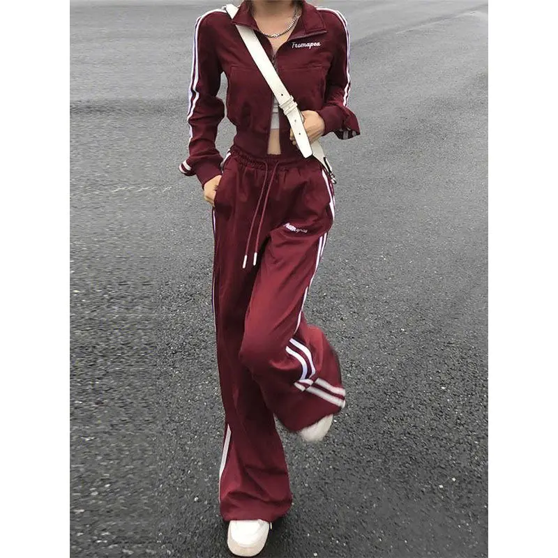 Female Spring and Autumn Student Sports Korean Edition Loose and Slimming Western Leisure Sportswear 2-piece Set