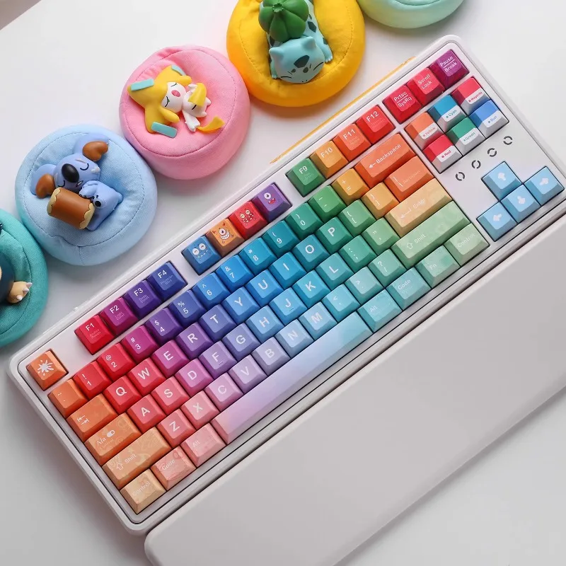 

Rainbow Keycaps Childhood Fantasies Dopamine Color Matching PBT Cherry Profile Dye-Sub Custom Key Caps Mechanical Keyboard