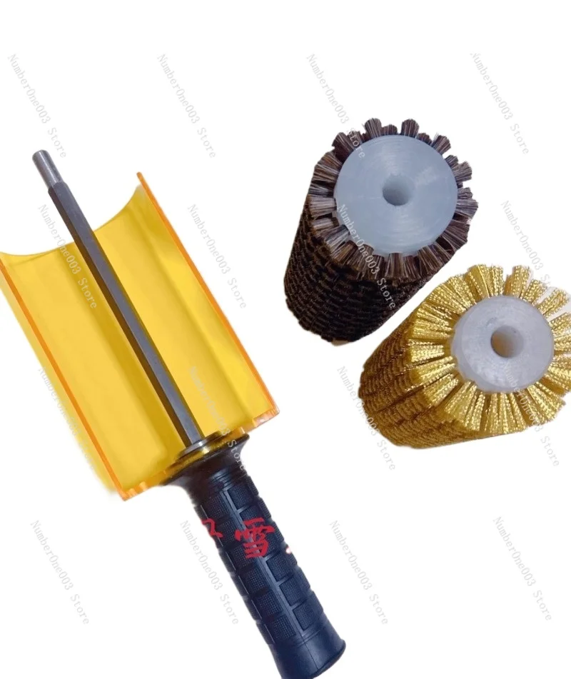 

Snowboard Waxing Roller Brush Set Copper Nylon Horse Hair Roller Brush Shaft Rod Ski Maintenance 150mm