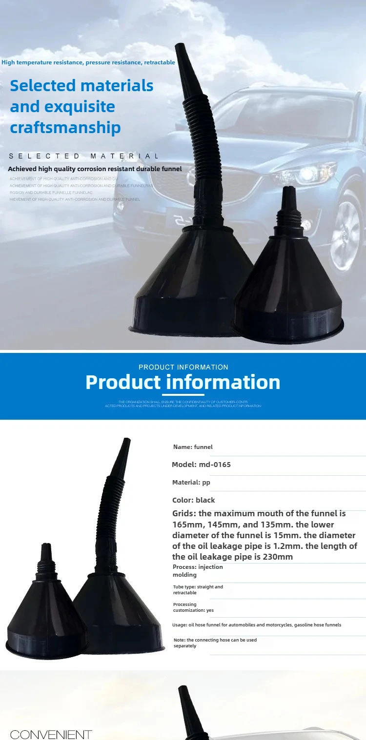 Colorful Plastic Funnel with Flexible Extension Tube for Automotive and Motorcycle Fluids image 3