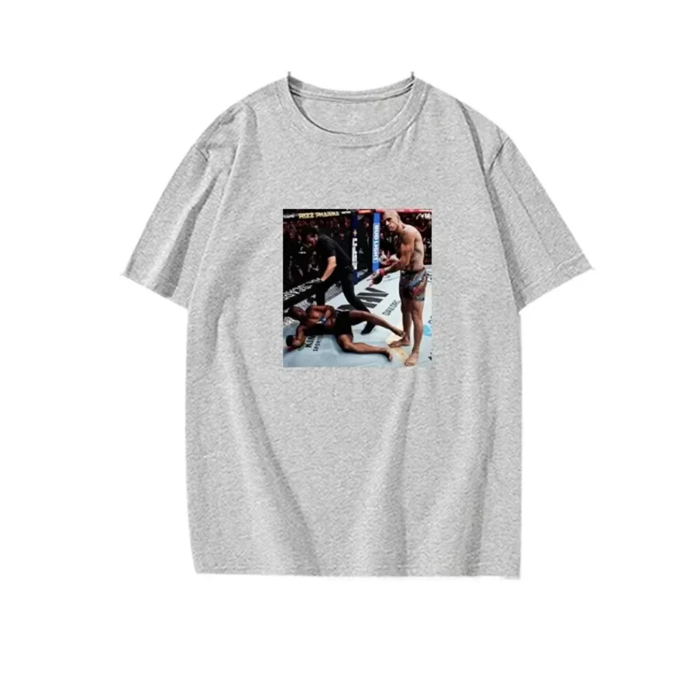 

2025 новая модель рынка Poatan Alex Pereira Футболка Pereira Ko Hill Футболки для мужчин и женщин из чистого хлопка Футболки с круглым воротником и короткими рукавами