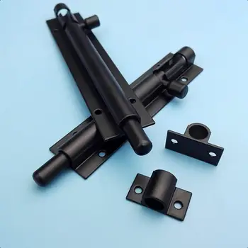 Balení 4 ks 5palcových závorových zámků s posuvnou západkou, těžký zámek s posuvnou západkou, bezpečnostní posuvná západka, zámek dveří, posuvná západka, černá 8 nejlepší prodej zámek závory hlavně - №6