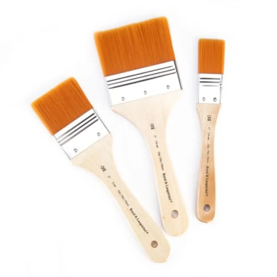 

- 3 Pack Golden Taklon Paint Brushes, Assorted Sizes