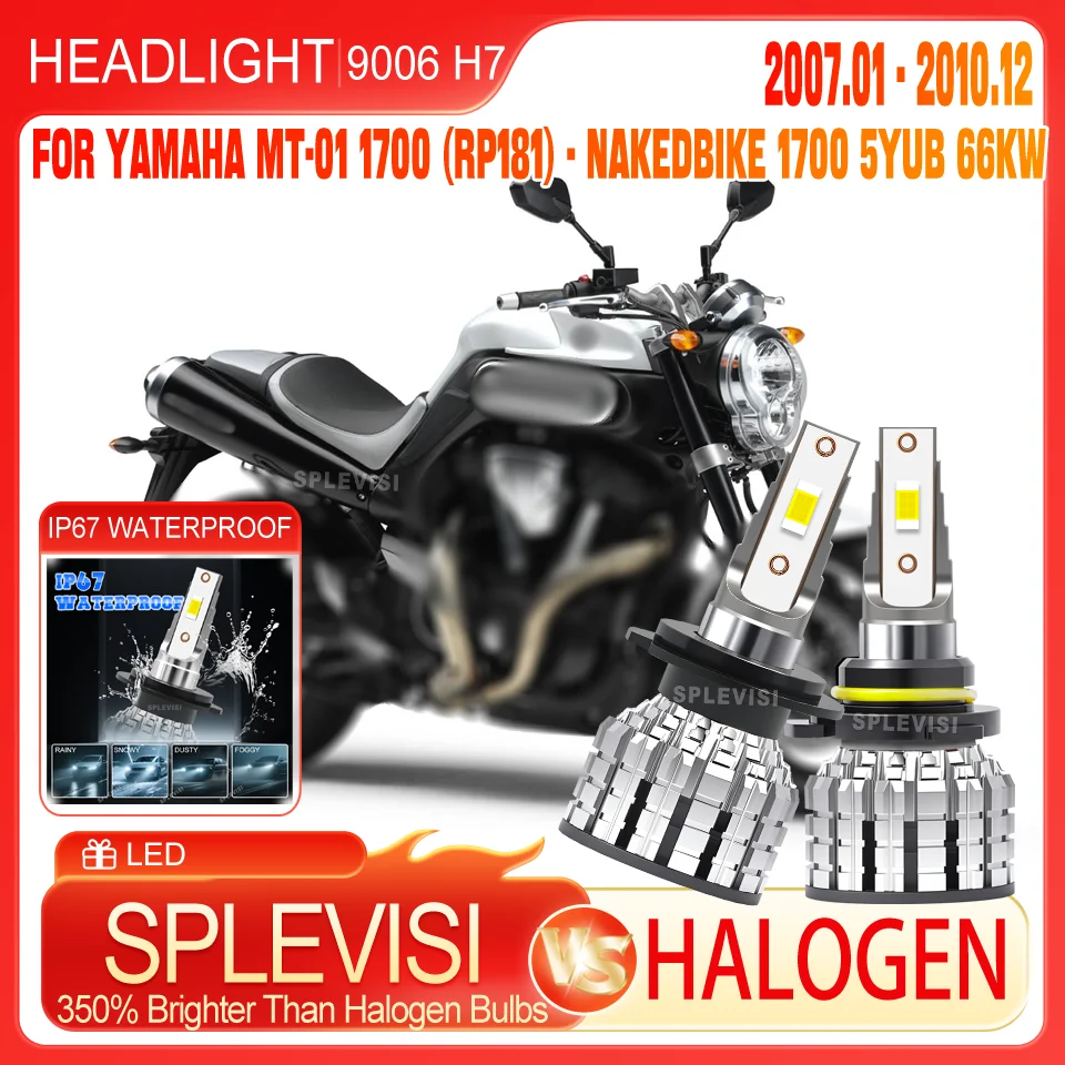 

9006 H7 LED motorcycle Headlight High Low Bulbs For YAMAHA MT-01 1700 (RP181) - Nakedbike 1700 5YUB 66kw (2007.01 - 2010.12)