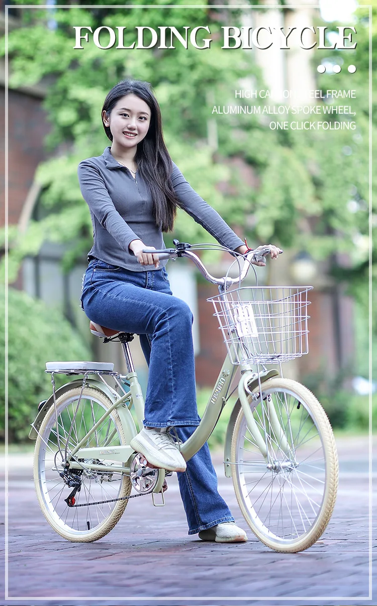 

Adult Bicycle Foldable and light Light weight Bicycle Work Scooter 22/24/26 City Lady Student Bike