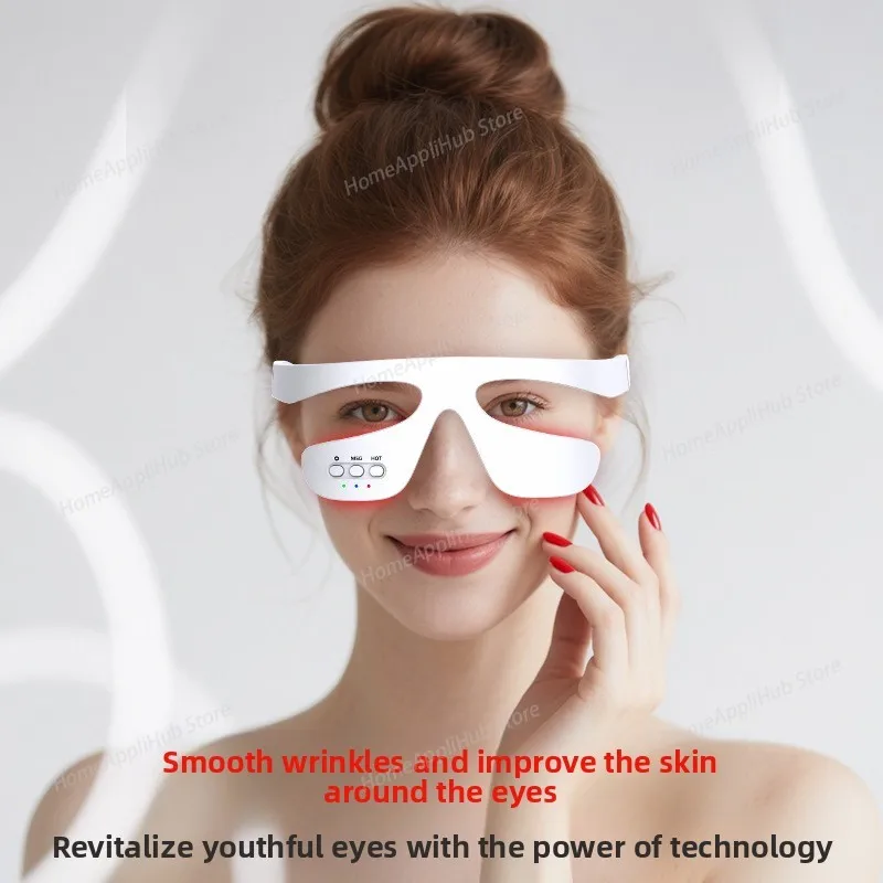 New Visual 3D Eye Massager Red Light Relief Eye Fatigue Vibration Massage Eye Muscle Relaxation Beauty Tool Remove Dark Circles