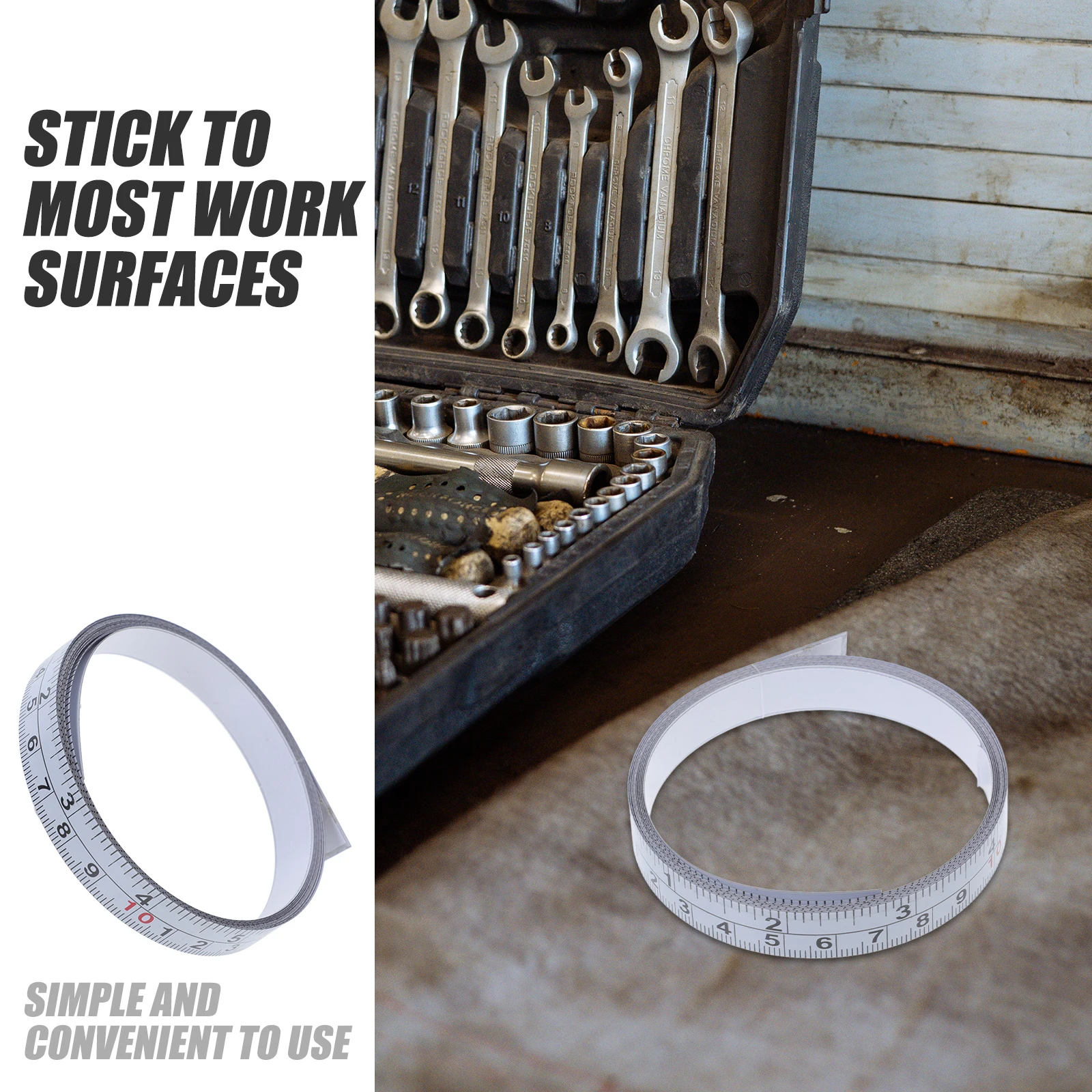 Adhesive Steel Measuring Tape Metric Imperial Scales Self-Adhesive Ruler For Woodworking Drafting Table Saw Workbench