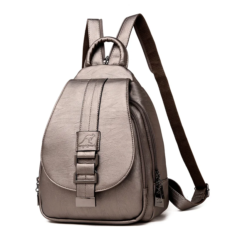 New Hot Women Leather Backpacks Female Vintage Backpack For Teenage Girls School Chest Bag Travel Bagpack Ladies Back Pack 2024