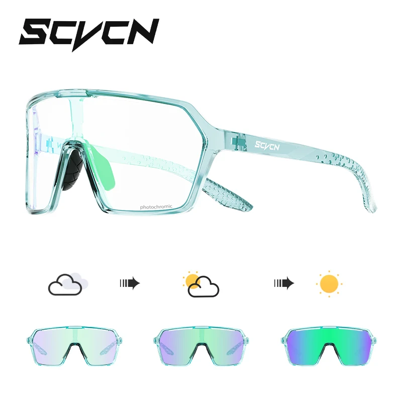 SCVCN New Photochromic Sunglasses MTB Cycling Glasses Outdoor Sports Running Drving Goggles UV400 Protection Bike Eyewear