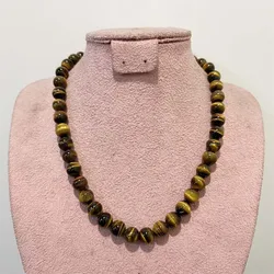 4/6/8/10MM Yellow Tiger Eye Necklace Grade A Hot Selling Natural Stone Wedding Party Power Jewelry Handwork With Customize Size