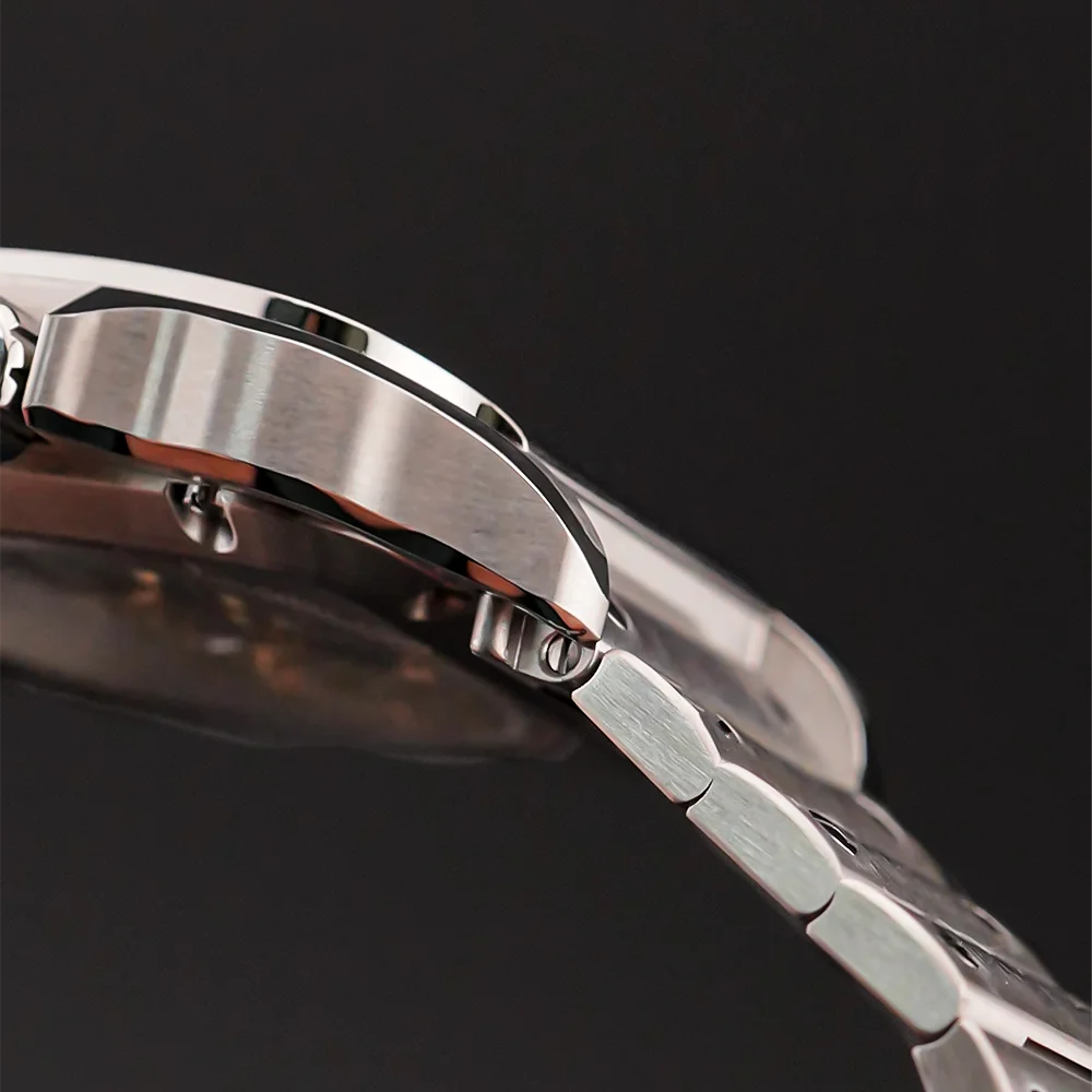 Reloj ENITON con cristal de zafiro para hombre 9015, fecha 5bar, resistente al agua, reloj Masculino, moda de negocios, reloj de acero inoxidable de lujo para hombre