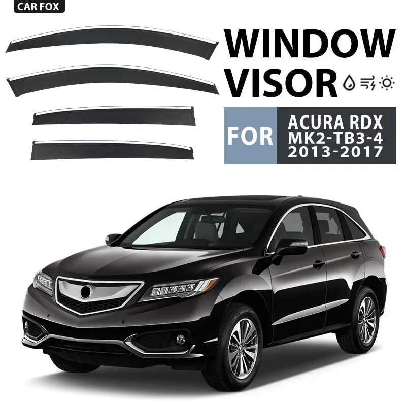 4Pcs Window Visor For Acura RDX MK2-TB3-4 2013-2017 Weathershield Sun Rain Deflector Guard Car Window Deflector