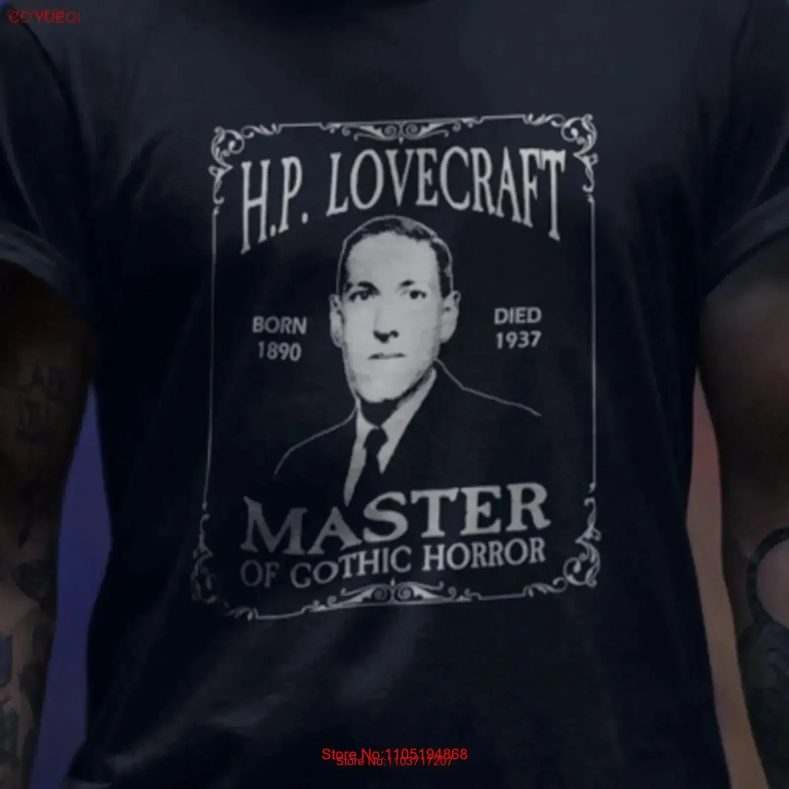 H P Lovecraft Master of Gothic Horror Dark Academia ropa camiseta vintage lavado versátil cómodo Top para uso diario