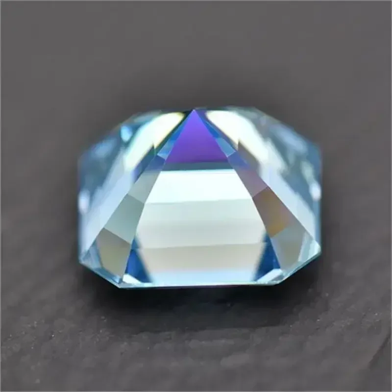 Moissanite Stone Ice Blue Color Asscher Cut Lab Created Heat Diamond for DIY Charms Women Jewelry Making with GRA Certificate