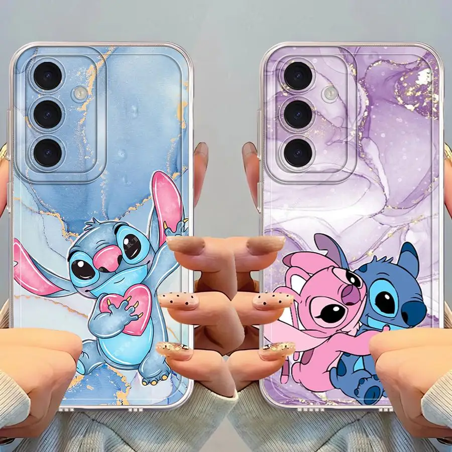 Disney Marble Stitch Case for Samsung Galaxy A55 A23 A73 A54 A26 A24 A25 A14 A33 A35 A56 A36 A13 A15