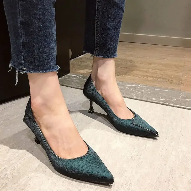 

Женские туфли-лодочки, пикантные кожаные повседневные туфли на каблуке, последнее предложение со скидкой, трендовая акция 2025 года, быстрая доставка, молодежная обувь для женщин